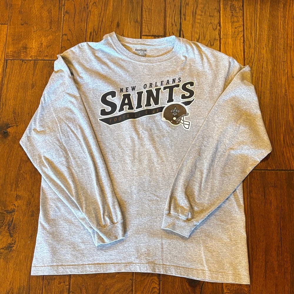 Reebok Gray New Orleans Saints Long Sleeve Tee